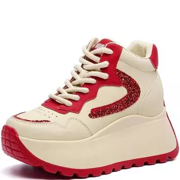 7 см осенние массивные кроссовки модная женская обувь дышащая женская спортивная обувь повседневные кроссовки на платформе женские Zapatillas De Mujer 34 красный