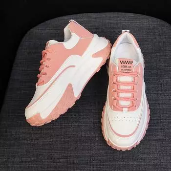 7 см весна осень женские летние удобные натуральная кожа высокие кроссовки для скейтбординга кроссовки на толстой платформе танкетке разноцветные 35