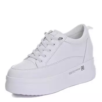 7 см женские туфли из натуральной кожи белые сетчатые кроссовки на толстой подошве на платформе с танкеткой весна-осень дышащая летняя обувь 40 35