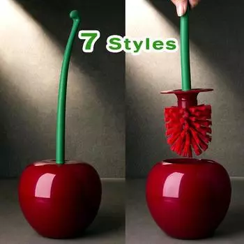 7 стилей, креативный набор щеток для унитаза в форме вишни, длинная ручка, сменная нейлоновая щетка с мягкой щетиной для углового инструмента для чистки унитаза в ванной комнате 1PCS