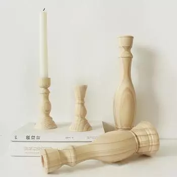 7 стилей подсвечник из дерева, неокрашенное дерево, классические подсвечники ручной работы