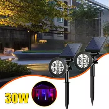 7 светодиодных солнечных уличных светильников IP65 с заземлением, регулируемая яркость, для заднего двора, подъездной дороги, патио, газона, декора White-1pcs