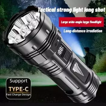 7 светодиодов мощный светодиодный фонарик высокой мощности перезаряжаемый USB фонарик дальнего действия фонарик для рыбалки и охоты с COB светом built in battery