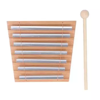 7 тонов ручной колокольчик с молотком металлические трубки деревянный колокольчик ударный музыкальный инструмент для медитации S