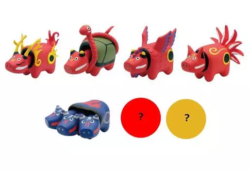 7 types from Divine Beast Gods of the East Edition types with secret super rare rare silver is not Gachagacha Capsule Toy Bekotachi [6 + (gold)]