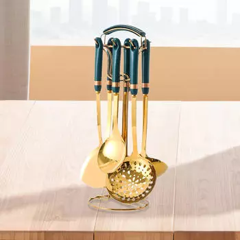 7 - UDS Кухонная утварь, половник, ложка, игровой инструмент, нестоящая полка зелёный