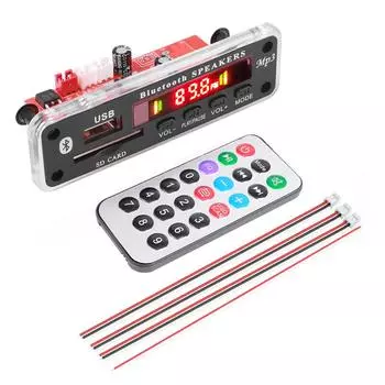 7 В-18 В MP3 Bluetooth декодер плата автомобильный MP3-плеер радио авто стерео аудио модуль поддержка MP3/USB/TF/FM/BLUETOOTH/пульт дистанционного управления/динамик 2*20 Вт 7V-18V