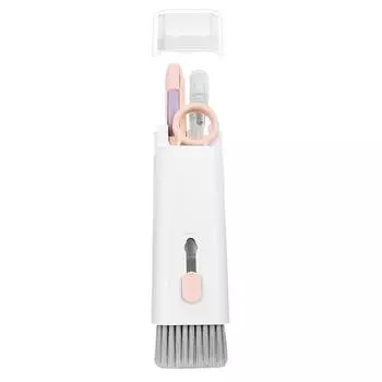 7 в 1 Bluetooth-ручка для чистки наушников Портативный многофункциональный инструмент для чистки клавиатуры гарнитуры розовый