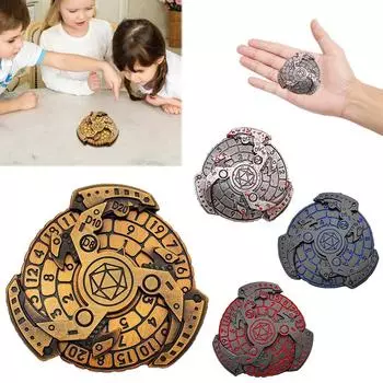 7-в-1 Игральные кости DND с гироскопом и металлическим наконечником Металлическая рулетка DND Спиннер для игровых костей Fidget Dice Spinner для TRPG MTG Dungeons and Dragons красный