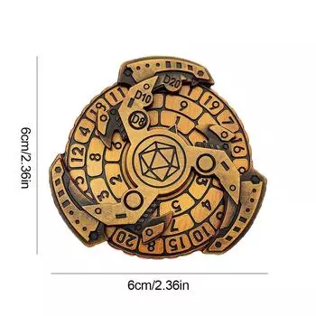 7 в 1 Игральные кости Dnd Metal Dice с гироскопическим наконечником и вращающейся коробкой для игральных костей DND Dice Spinner Polyhedral для игроков в ролевые игры красный