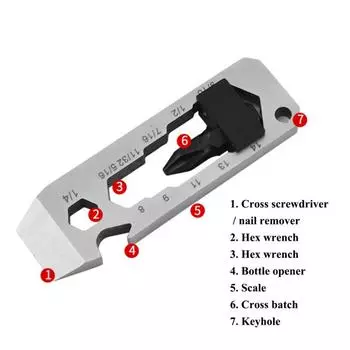 7 в 1 из нержавеющей стали, уличные инструменты, карабин, открывалка для бутылок, брелок, кольцо, аксессуары для скалолазания, многофункциональный инструмент для карт EDC