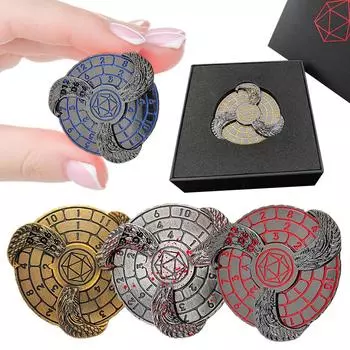 7-в-1 металлические игральные кости с гироскопом DND Spinner Dice Dragon Compass Dice 360 вращающиеся игральные кости игрушка для снятия стресса для настольной игры Ancient gold