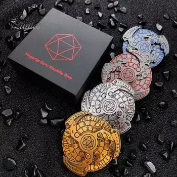 7-в-1 металлический спиннер для игральных костей, портативный винтажный сверхпрочный цинковый сплав, гироскопический компас, игральные кости для ролевых игр, настольная игра, подарок на день рождения красный