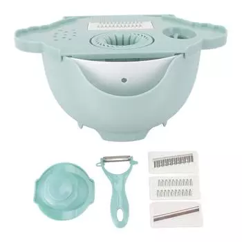 7 в 1 овощерезка ручной измельчитель с корзиной для слива контейнер для кухни