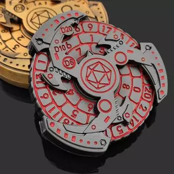 7-в-1 Винтажная Панк-рулетка с игральными костями Fidget Spinner Прочная цинковая сплава Вращающаяся жёлтый