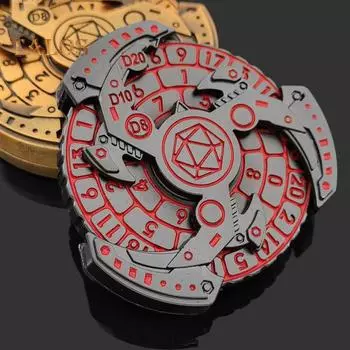 7-в-1 Винтажная рулетка в стиле панк, спиннер, прочный вращающийся металлический резной компас, игральные кости для ролевых игр в настольную игру RPG золотистый