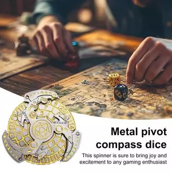 7-в-1 Винтажная рулетка в стиле панк, спиннер, прочный вращающийся металлический резной компас, игральные кости для ролевых игр в настольную игру RPG красный