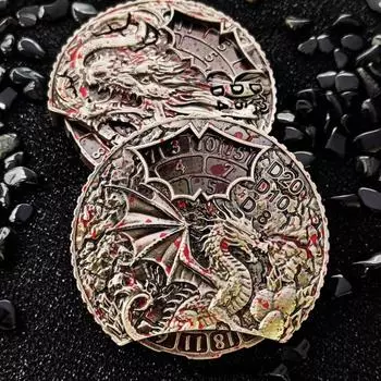 7-в-1 Винтажный Дракон Рулетка Кости Fidget Spinner Прочная цинковый сплав Вращающийся