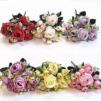 7 вилок, креативный букет роз, привлекательный портативный декор белый