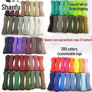 7-жильный плетеный канат для зонта на открытом воздухе 4 мм, 31 метр, многоцветный, для самостоятельного изготовления и связывания красный