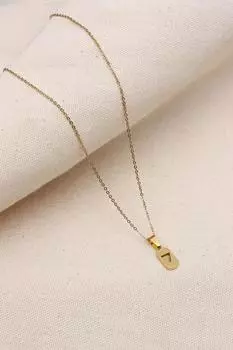 7-значное стальное ожерелье золотого цвета