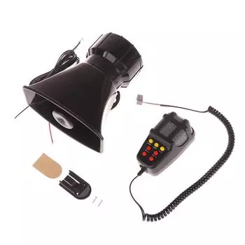 7-звуковая громкая автомобильная сигнализация, динамик для грузовика, сирена 12 В, воздушный гудок, 110 дБ, мегафон, полицейская пожарная сигнализация для автомобиля чёрный