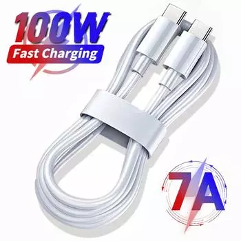 7A 100W кабель для быстрой зарядки для Samsung S24 Xiaomi 14 Ultra Plus Huawei 1M 2M USB-Type C быстрое зарядное устройство для передачи данных телефон аксессуары 1m