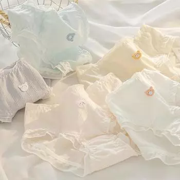 7A Антибактериальное женское нижнее белье из чистого хлопка, легкие дышащие женские летние жаккардовые трусики с треугольными чашечками и поясной сумкой класса А M серый