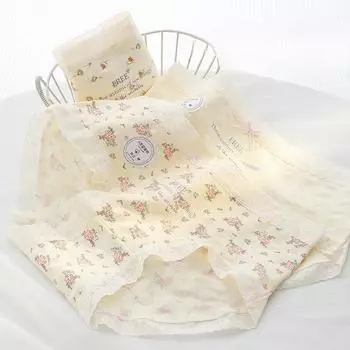 7A Антибактериальные хлопковые женские трусики с цветочным рисунком в саду, средней посадки, не оставляющие следов на ягодицах, антибактериальные трусики для подростков M