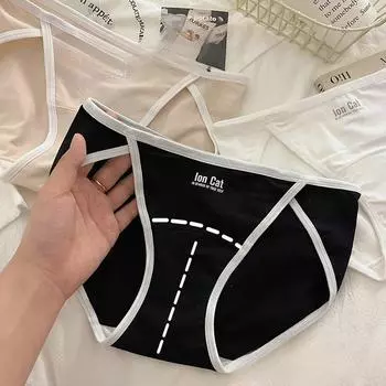 7A Антибактериальные трусики из чистого хлопка с удлиненным шаговым швом Pure Desire, сексуальные трусики с высоким разрезом, длинные штанины, низкая талия, обтянутые бедра, треугольные трусики L