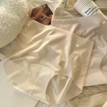7A антибактериальные удлиненные хлопковые трусы с высокой талией бесшовные женские трусы больших размеров из чистого хлопка, утягивающие живот и поднимающие бедра, треугольные трусики M белый