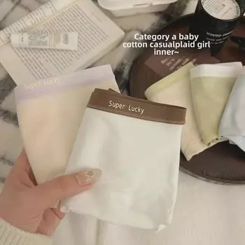 «7A Бесшовное хлопковое нижнее белье для девочек — удобные, дышащие, антибактериальные трусы» M (40-50 kg)