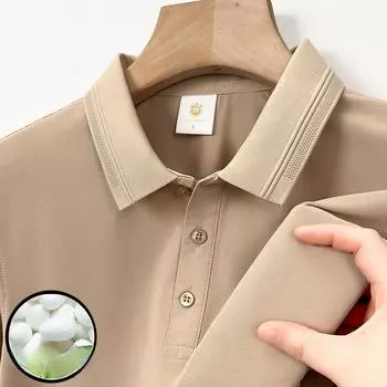 7A Ice Silk, бесшовная рубашка-поло с короткими рукавами для мужчин, летняя однотонная футболка из тутового шелка и бамбукового волокна M