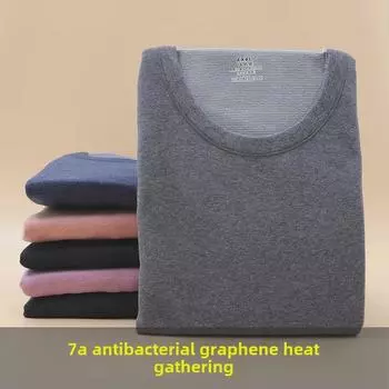 «7A Комплект термобелья из антибактериального графена — мужской и женский бесшовный зимний термобелье из бархата» Men s 2XL (140-170)