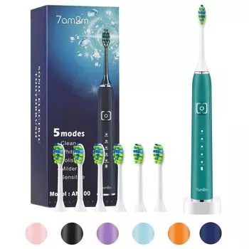7am2m Электрический Ультразвуковой Электрический 6 Сменных щеток Беспроводной Быстрый Может использоваться в течение 90 дней на одном 5 Электрический 2 Минутный Автоматический Таймер IPX Низкий