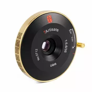 7Artisans 35mm Body Cap Lens Leica M Mount x 3556LMBG Pancake Lens Single Focal Lens Full Size Lens Ultra Thin Camera Lens Wide Angle Lens F5.6 (Black