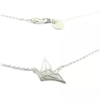 7bis [P6950] - Колье ручной работы Оригами (птица) серебро - 16х12 мм