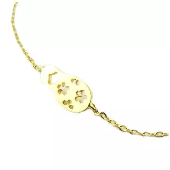 7bis [Q1349] - Браслет ручной работы Русские матрешки золото - 13х5 мм