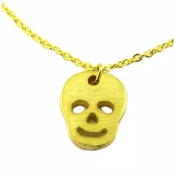 7bis [Q6031] - Браслет ручной работы Tte de Mort золотой - 11x9 мм