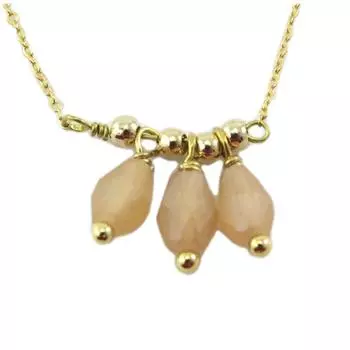 7bis [Q6156] - Колье ручной работы Бохо золотисто-коричневое - 11x7 мм