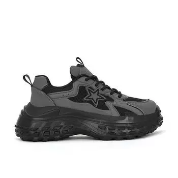 7Cm thick sole~ mesh muffin thick sole star casual sports shoes female dad shoes 35