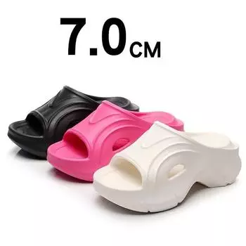 7CM Women High Heeled Slippers Female Wedges Sandals Fashion Europe America Outdoor Flip Flops Summer Thick Sole Slides EVA Shoe 36-37 хаки