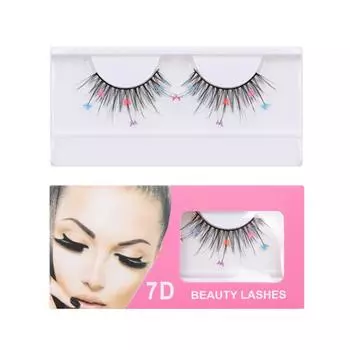 7D блестки накладные ресницы персиковое сердце блестящие ресницы наращивание завивка ресниц макияж вечеринка