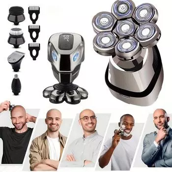 7D бритвы для лысых мужчин, электробритва для мужчин, набор для ухода за мужчинами 5 в 1 с триммером для носа, триммер для бороды для мужчин Standard Edition