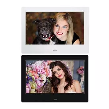 7-дюймовая HD светодиодная цифровая фоторамка MP3 MP4 видеоплеер поддержка USB/MMC/SD/MS карты 800*480 умная цифровая фоторамка подарок чёрный