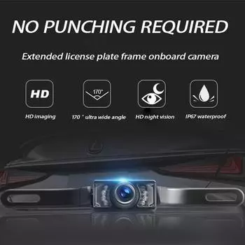7IR LEDS Car Rear View Camera Reverse Backup Camera 170 Wide Angle Night Vision License Plate IP67 Waterproof