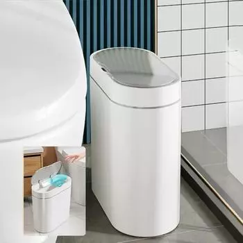 7L Smart Induction Trash Can Automatic Intelligent Sensor Dustbin Electric Touch Trash Bin for Kitchen Bathroom Bedroom Trash