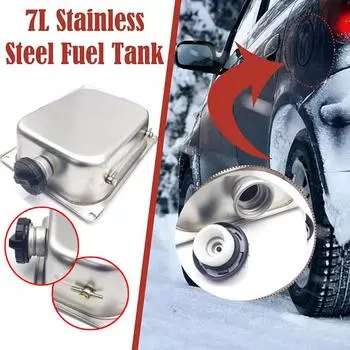 7L Универсальный Нержавеющая сталь Воздушный Дизельный Стояночный Обогреватель Топливный Бак Бензиновый Бак Левый Обогреватель Автозапчасти Топливный Бак Для Webasto Eberspacher 7L серебряный