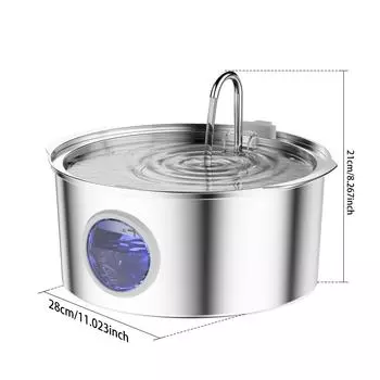 7L USB кран из нержавеющей стали фонтан для кошек с видимым уровнем воды питьевой фонтан для кошек ультра тихий насос автоматическая миска для домашних животных собак