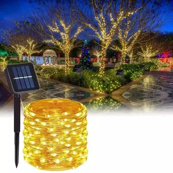 7M 50LED Solar Fairy String Lights Waterproof Outdoor Garland Solar Power Lamp Garden New Year Christmas Party Decoration Lights